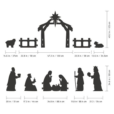 Outdoor Nativity Silhouette Template